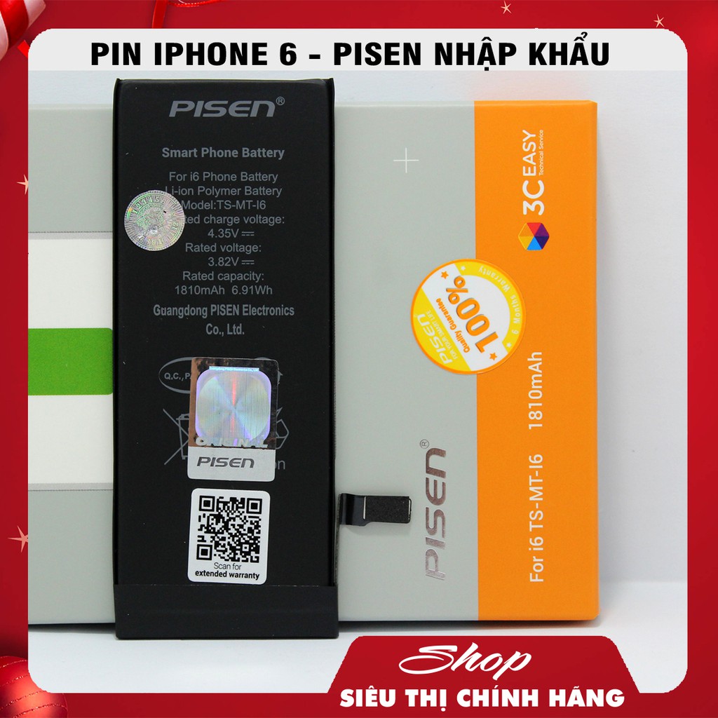 Pin Pisen iPhone 6 - Hàng Chính Hãng