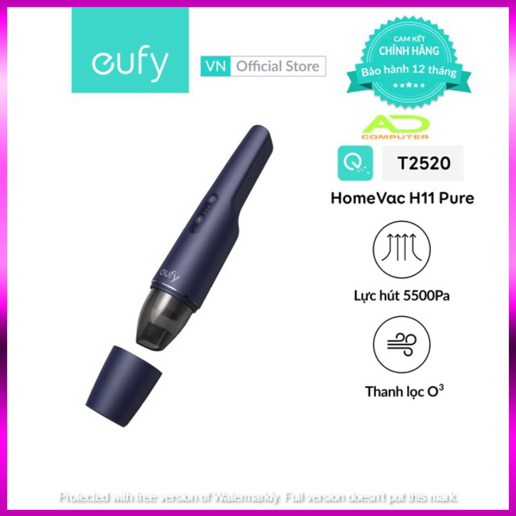 Máy hút bụi mini cầm tay Eufy HomeVac H11 Pure Xanh Đen 5500Pa Hàng Chính Hãng- T2520