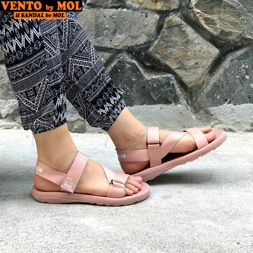 Sandal couple nam nữ quai ngang đế mõng có quai hậu cố định cho cặp đôi mang đi học đi biển du lịch hiệu MOL MS1166P