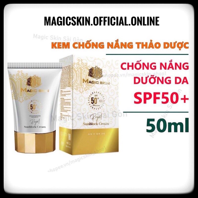 KEM CHỐNG NẮNG THẢO DƯỢC MagicSkin Royal Malasma Sunblock Cream SPF 50+ PA++++