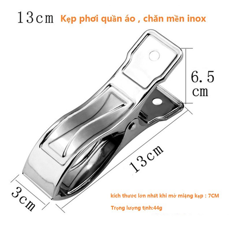 Kẹp phơi quần áo Inox LOẠI PHƠI MÙNG MỀN MÀN