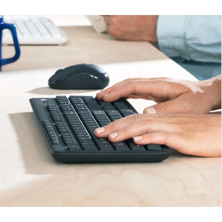 Bộ đôi Phím Chuột Logitech MK295 không dây, không ồn dùng cho Máy tính Laptop, chống nước nhẹ Bảo hành chính hãng 1 năm