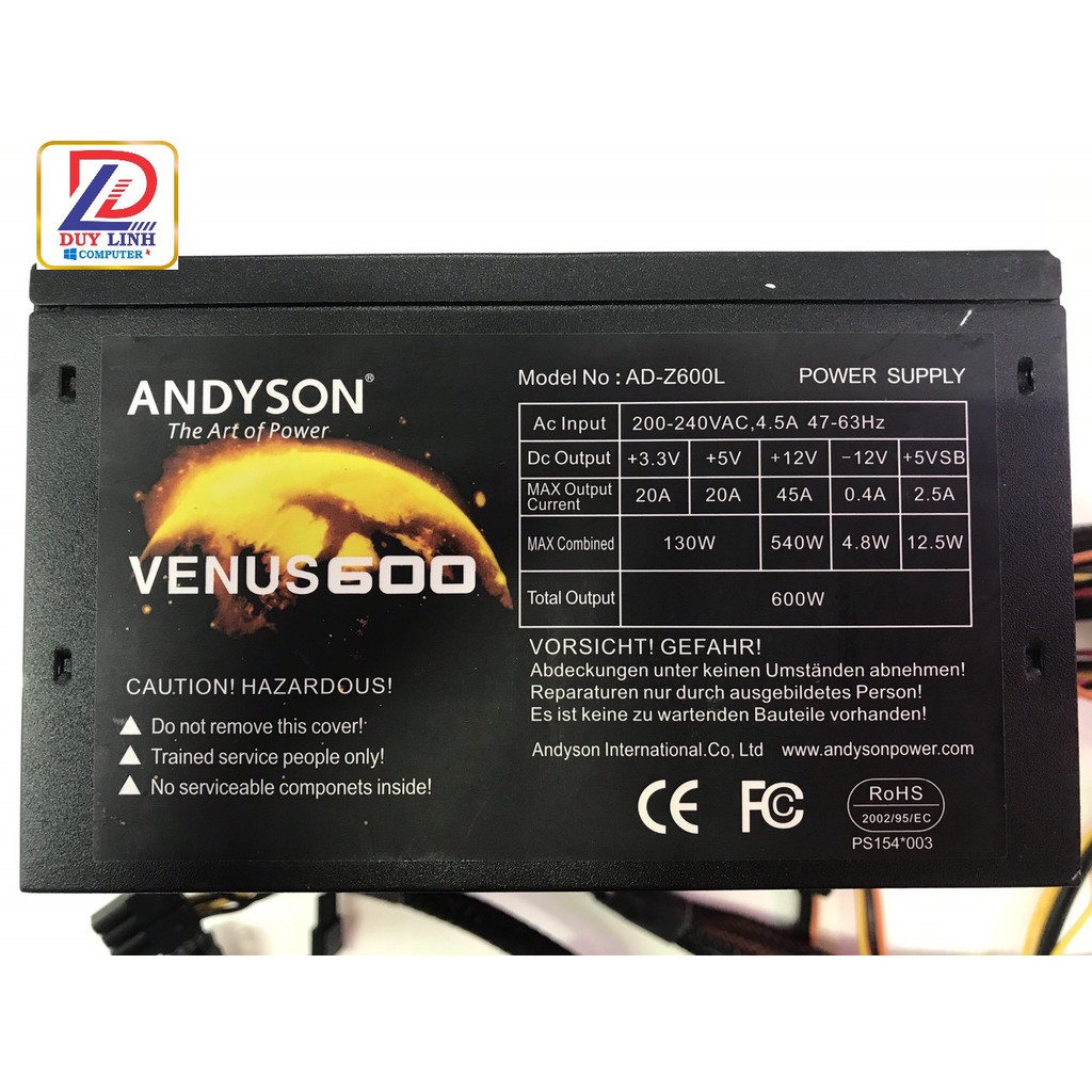 Nguồn công sức thực 450W,500W,550W,600W Dragon và các loại có 8 pin 12v,6 Pin cho vga tặng kèm dây nguồn