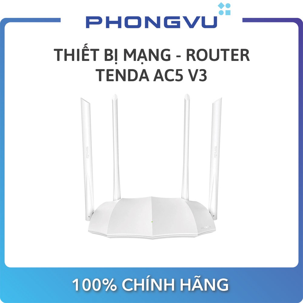 Thiết bị mạng - Router Tenda AC5 V3 (Trắng) - Bảo hành 36 tháng