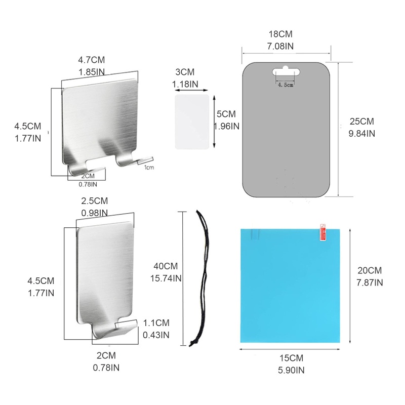 Youyo Gương Cạo Râu Acrylic Không Sương Mù Phòng Tắm Không Sương Mù Gương Trang Điểm Cho Nam Tra