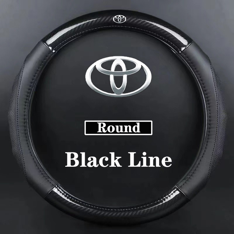 TOYOTA Vỏ Bọc Vô Lăng Xe Hơi Bằng Da Sợi Carbon Cho Alphard Avanza Altis Camry Hilux Fortuner Vios Innova Corolla Chr