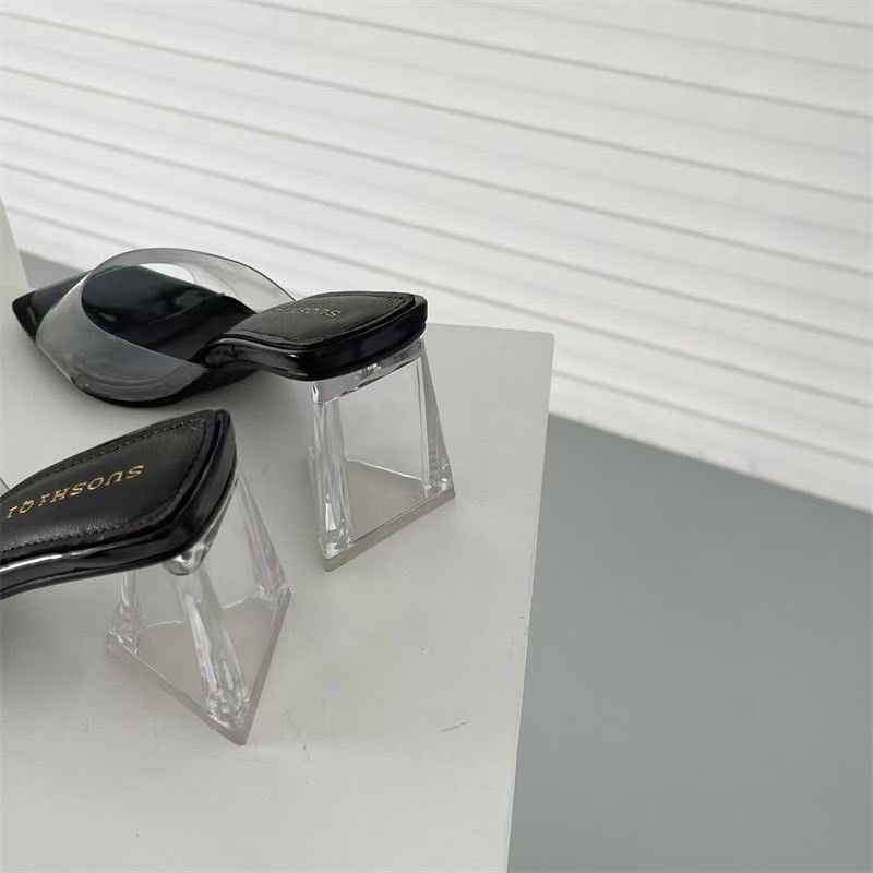 Guốc mica quai ngang gót trụ trong fullbox hàng quảng châu cao cấp