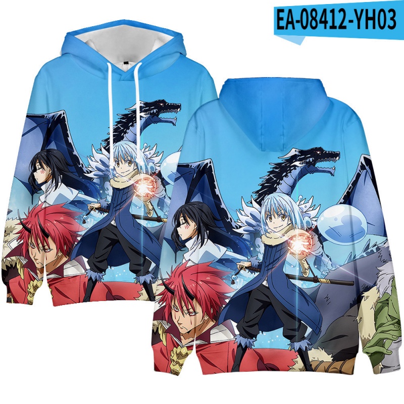 Áo hoodie in hình nhân vật Rimuru Tempest hoạt hình That Time I Got Reincarnated As A Slime 3D cho bé trai