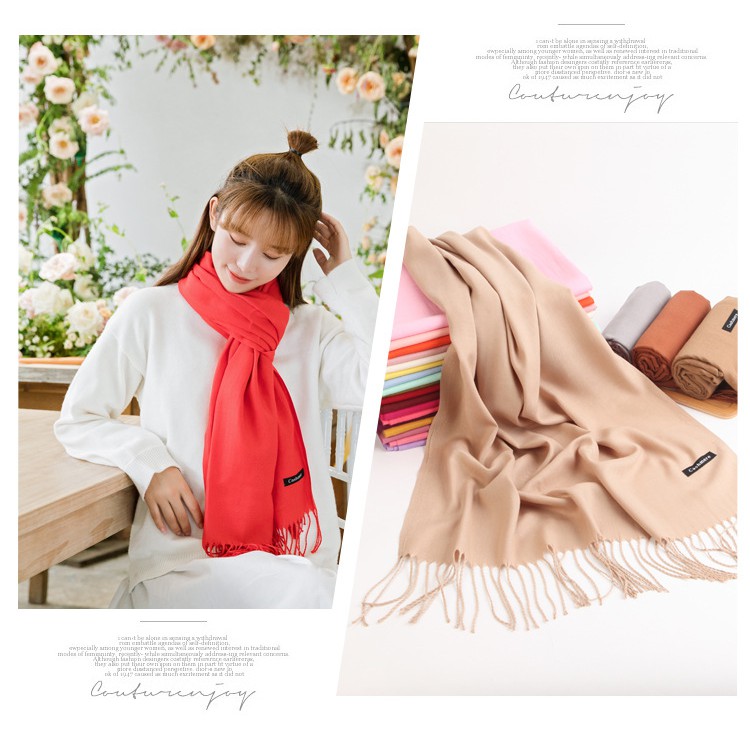 Khăn choàng cổ Cashmere quàng cổ trùm đầu giữ ấm thời trang nam nữ