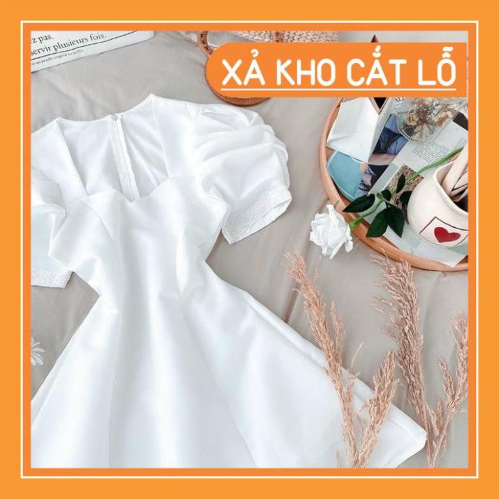 [Quần Áo Hot] Đầm trắng tay phồng dễ thương - Poli Dress