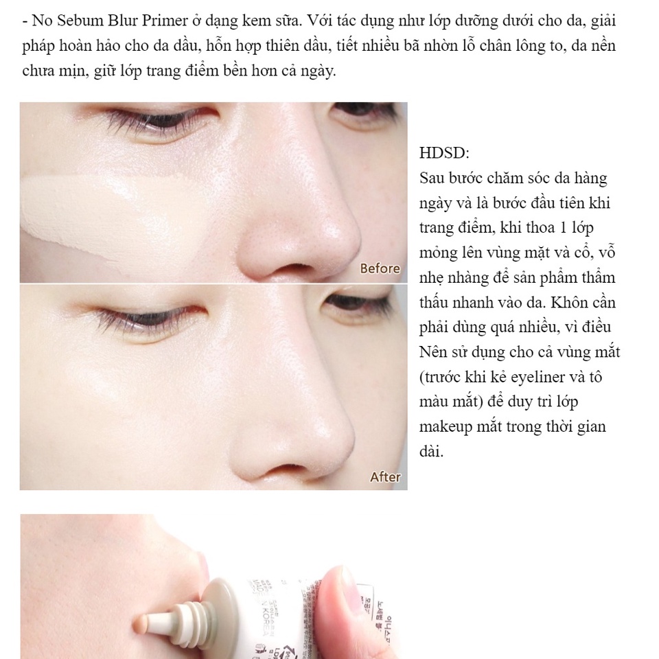 Kem lót kiềm dầu Innisfree No Sebum BLUR Primer mẫu mới