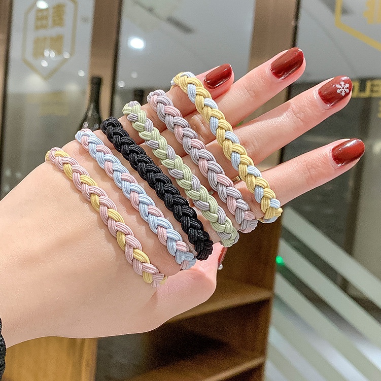Bộ 2 Dây Cột Tóc Co Giãn Phong Cách Hàn Quốc Đơn Giản Thanh Lịch / Giá Đỡ Buộc Tóc Đuôi Ngựa Cho Nữ