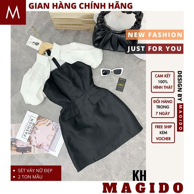(QUÀ TẶNG LÀ SỮA TẮM NHA ) đầm nữ 💚đầm dự tiệc -váy body nữ phối mầu sang trọng dáng thắt eo xoè cực xinh, MAGIDO | BigBuy360 - bigbuy360.vn