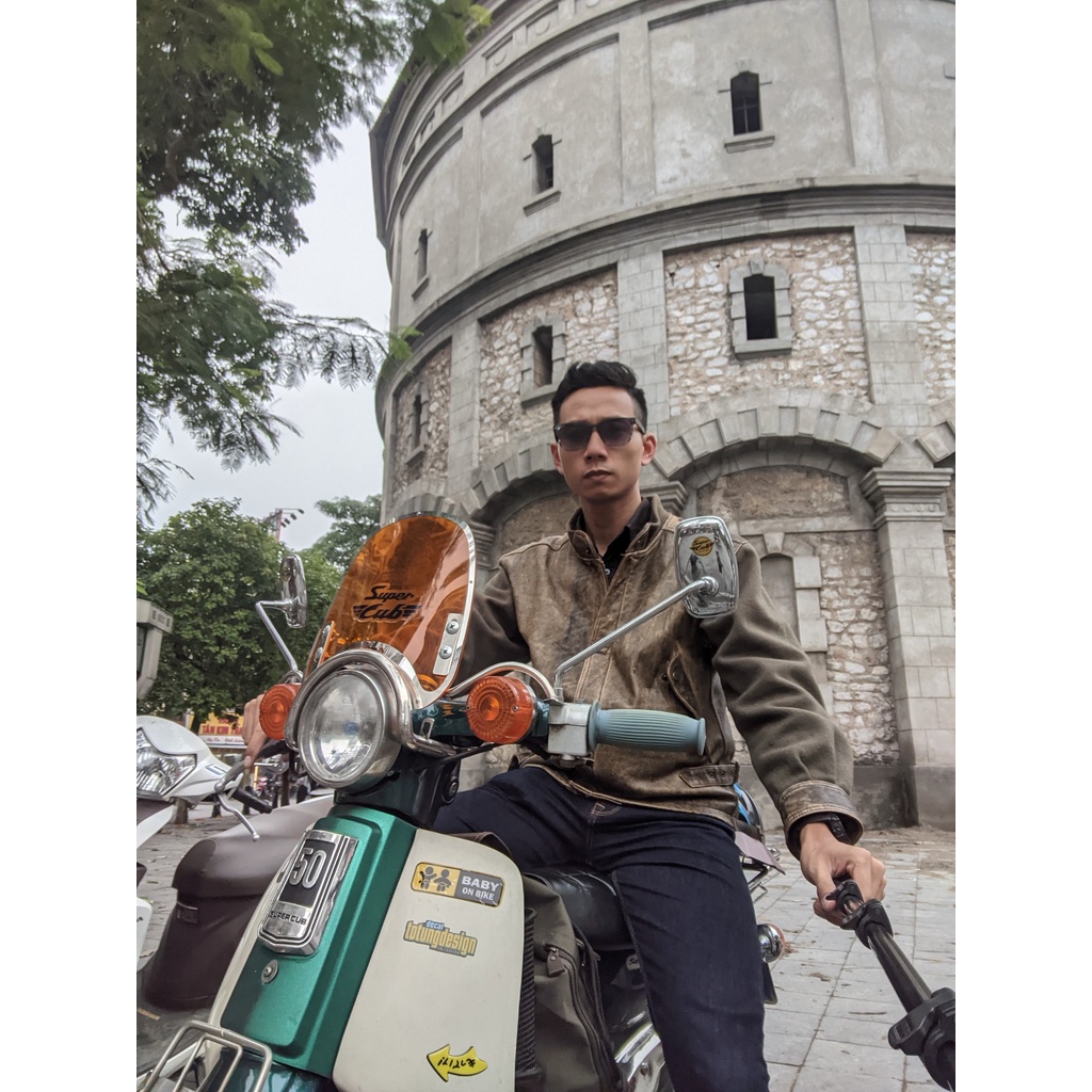 #1 Kính chắn gió xe cub đèn tròn Japan