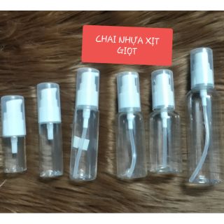 Chai xịt ấn giọt 10ml 20ml 30ml 50ml 70ml 100ml chai lọ nhựa chiết mỹ phẩm du lịch