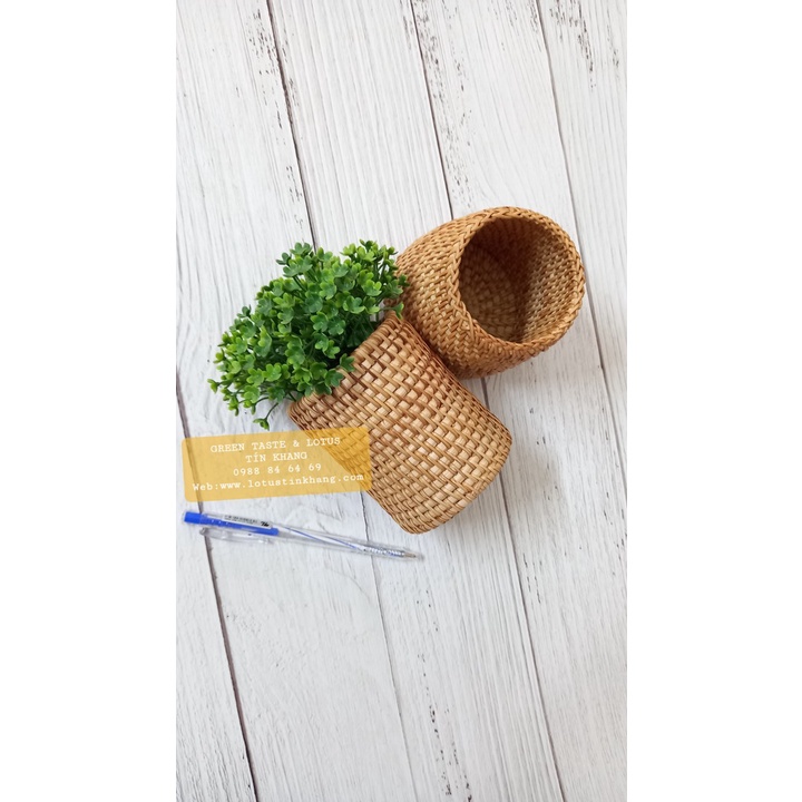 Cốc Mây, Ly Mây, Lọ, Bình Cắm Hoa, Ống Cắm Bút, Ống Cắm Thìa, Đũa bằng Mây đan Thủ Công Mỹ Nghệ Cao Cấp-Phụ Kiện Decor