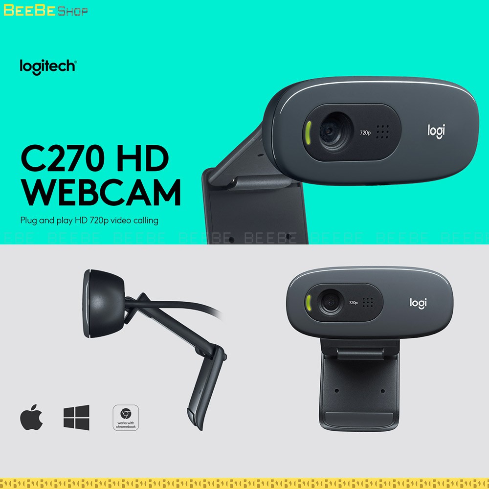 LOGITECH C270 - Webcam Máy Tính, Laptop, Có Micro, HD 720p, 30fps (Bảo Hành 2 Năm) | BigBuy360 - bigbuy360.vn