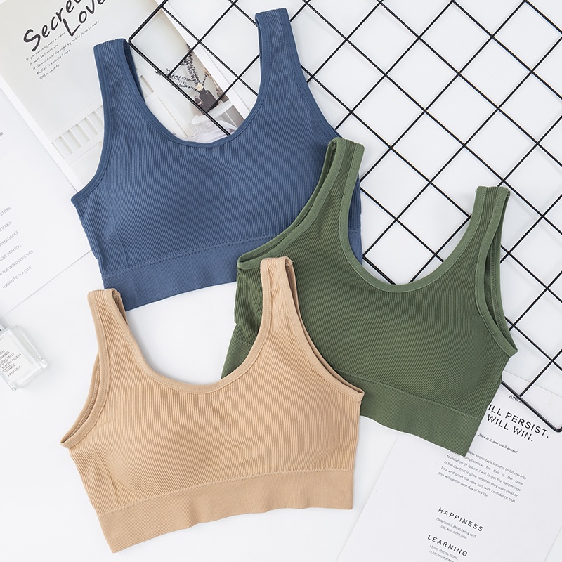 Áo Ngực Thể Thao Không Gọng Không Đường May Có Đệm Lót Lưng Chữ V Gợi Cảm Cho Nữ