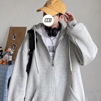 Áo Khoác Khóa Kéo Dáng Rộng Màu Sắc Đơn Giản Thời Trang Mùa Thu Phong Cách Hàn Quốc Cho Nam