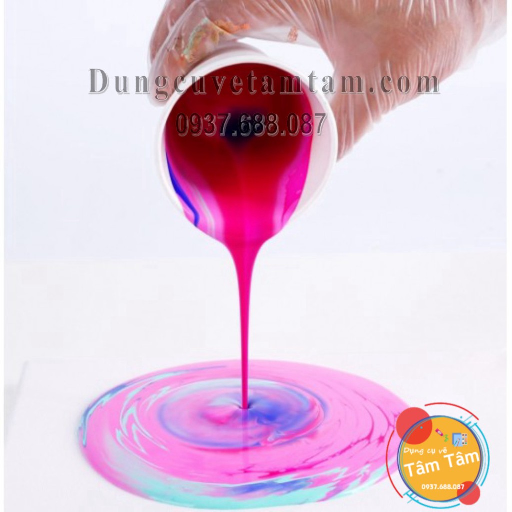 [ TÂM TÂM ]-Bộ màu Pouring Acrylic Paint set 4 chai 60ml-AUORA - []