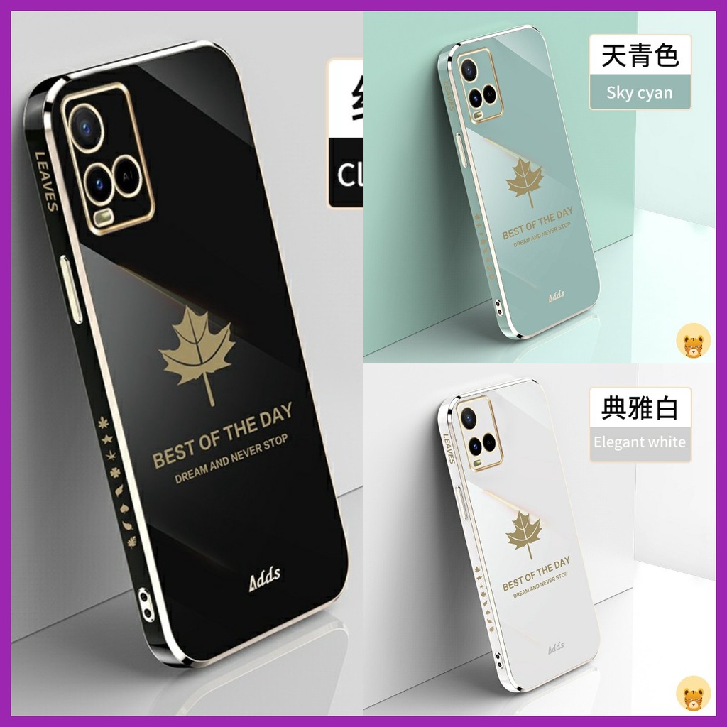 Ốp Điện Thoại Mạ Điện Sang Trọng Kèm Dây Đeo Cho Vivo Y21 Y33S Y21T Y21S