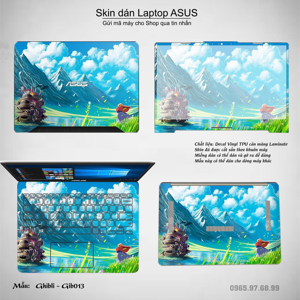 Skin dán Laptop Asus in hình Ghibli Studio (inbox mã máy cho Shop)