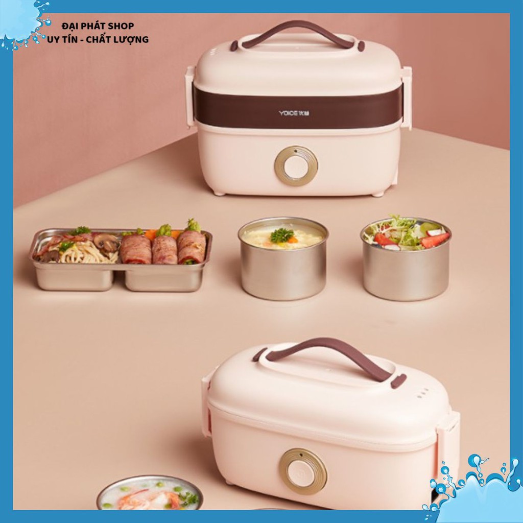 Hộp cơm cắm điện YOICE Y-FH13A, 2 tầng 4 ngăn, nấu chín, hâm nóng, giữ nhiệt cho thức ăn