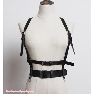 Áo Thun Thời Trang Năm 2021 2021💕Đai Nịt Bụng Thon Gọn Eo Thon Màu Đen Phong Cách Punk Gothic Cổ Điển Hai Dây Đeo Vai Thời Gian Phù Hợp Với Quần Áo Lưng