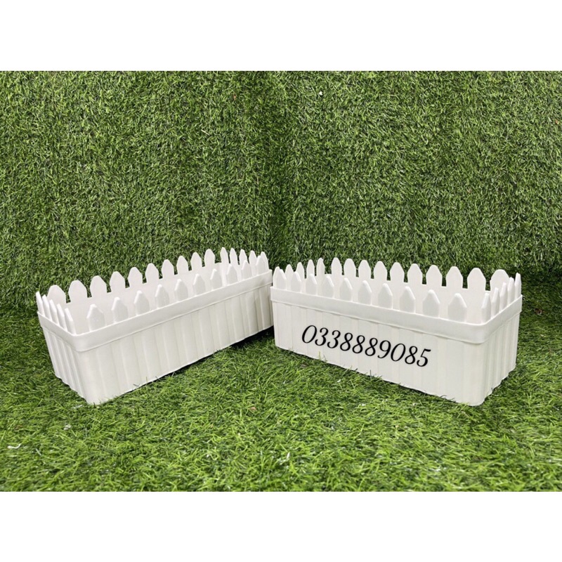 Chậu nhựa hình hàng rào (RÀO TRE) kt 30x12cm,trồng cây trồng hoa siêu xinh, hàng sẵn kho
