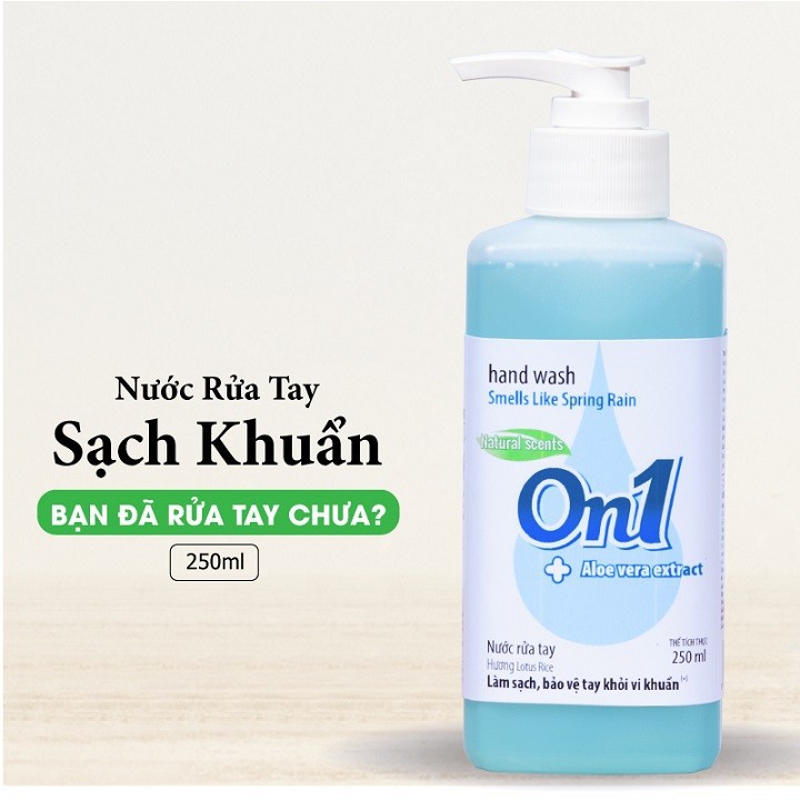 Nước rửa tay sạch khuẩn On1 250ml hương Lotus Rice - RT250