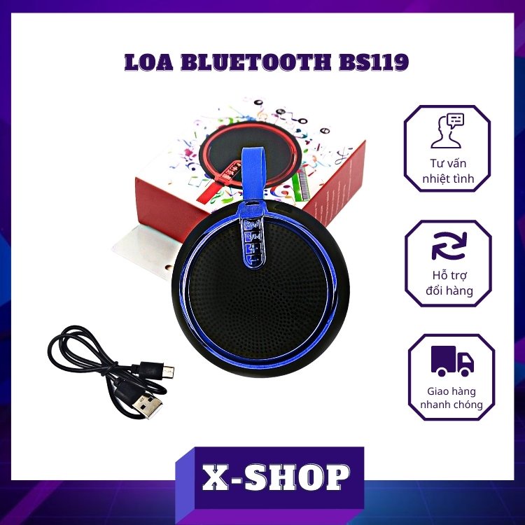 Loa bluetooth mini cầm tay di động BS119 nghe nhạc kết nối không dây hỗ trợ thẻ nhớ