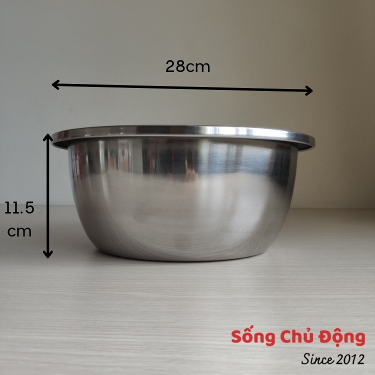 Thau sâu inox vành vuông trộn bột làm bánh chắc chắn không gỉ hàng giá tốt
