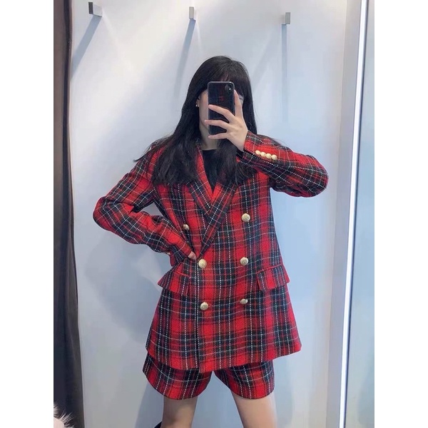ORDER - Set quần dạ đỏ đen Holiday ZR TQXK