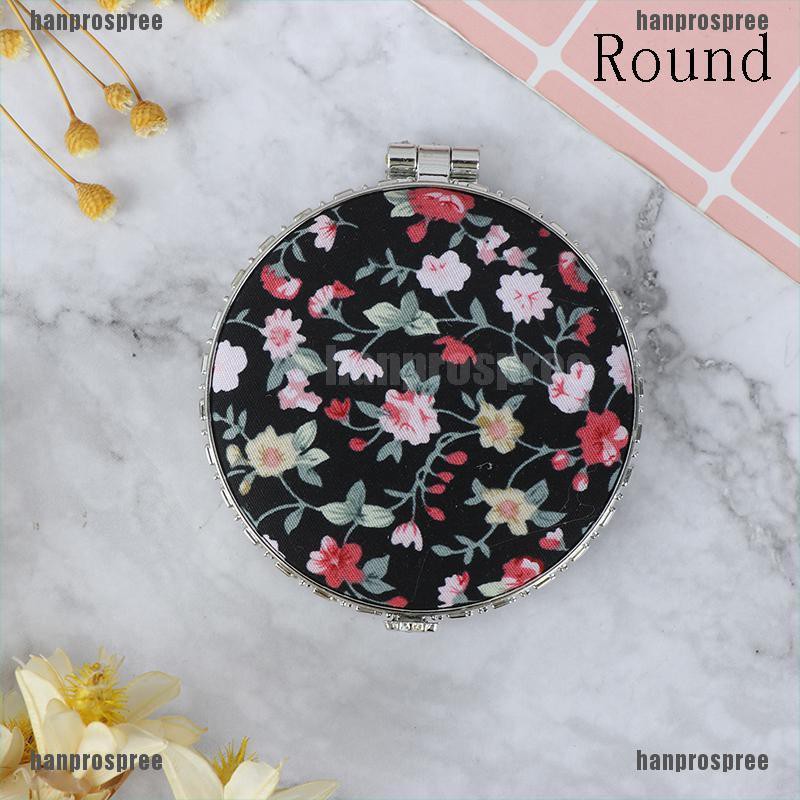 Gương Trang Điểm Mini Bỏ Túi In Hoa Kiểu Vintage Dễ Thương