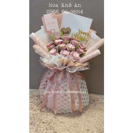 Bó hoa sáp 7 lớp cao cấp 20bông (to gấp 2.5 lần bông thường)