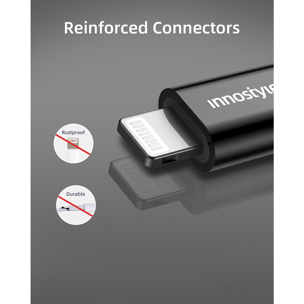 Cáp Innostyle Powerflex USB-C to Ligh_ning 1.5M 20/30/60W ICL150AL
