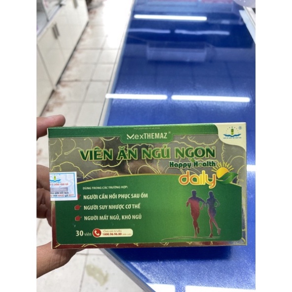 Viên Ăn Ngủ Ngon Happy Health Daily - Hộp 30v - giúp bồi bổ cho người suy nhược, giúp ăn ngủ ngon, phục hồi sức khoẻ tốt