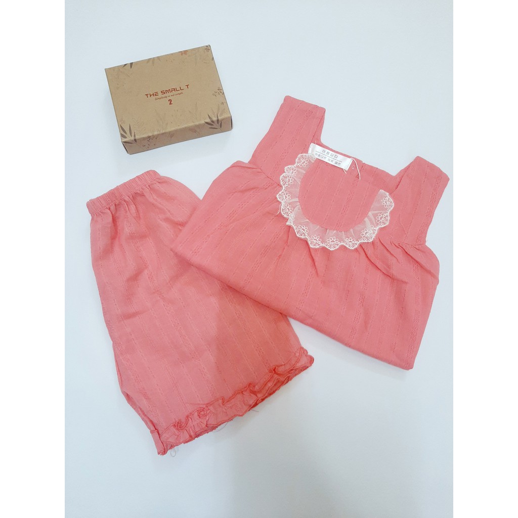 Thanh lý hàng lẻ size giá cự rẻ bộ váy 2 dây bản to phối ren trước ngực (10-18kg)