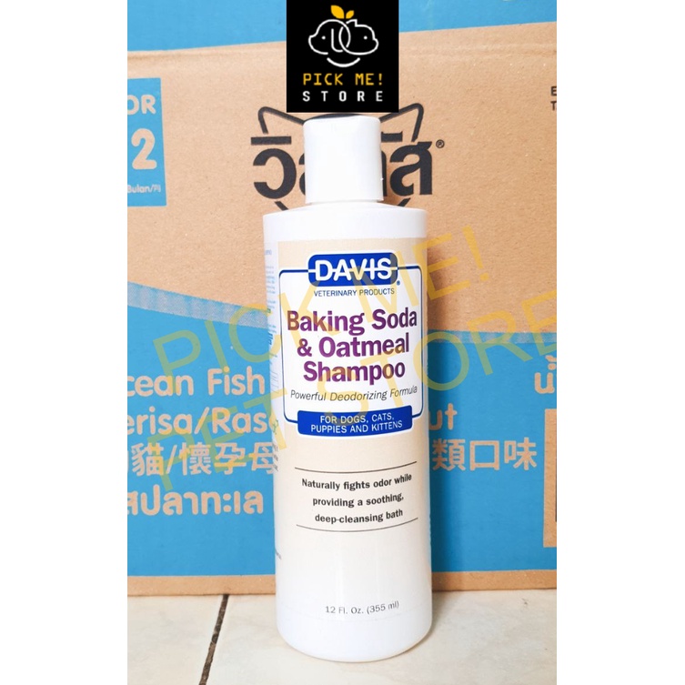 Sữa Tắm Davis Baking Soda &amp; Oatmeal 355ml - Khử Mùi, Mượt Lông cho Chó Mèo Lớn và Nhỏ