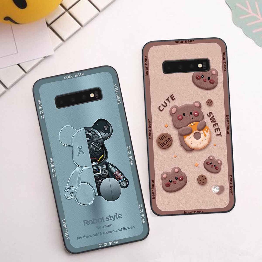 Ốp Samsung S10 / S10 5G / S10 Plus / S10+ bear brick, gấu đáng yêu, dễ thương