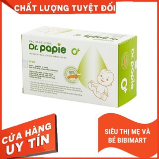 Gạc rơ lưỡi Dr Papie (30 gói/hộp), giúp vệ sinh hàng ngày làm sạch lưỡi, nướu, răng, miệng cho bé.