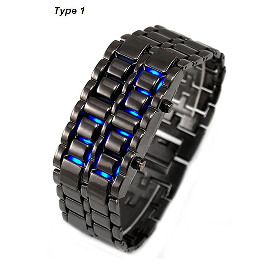 Đồng hồ không mặt đèn LED bằng kim loại độc đáo cho nam/nữ
