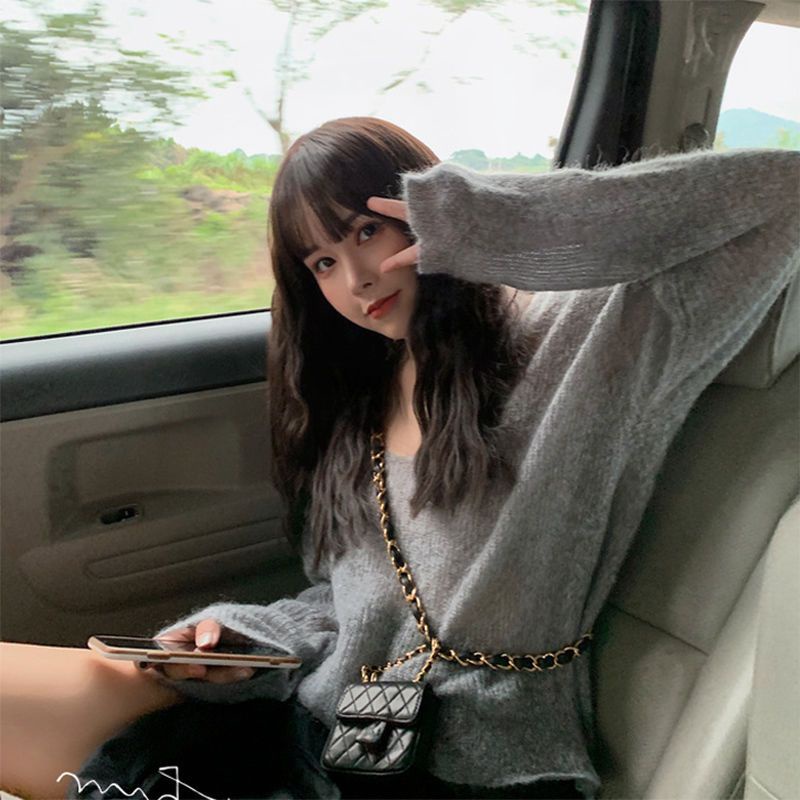 Áo Sweater Dệt Kim Mỏng Dáng Rộng Thời Trang Xuân Thu Cao Cấp