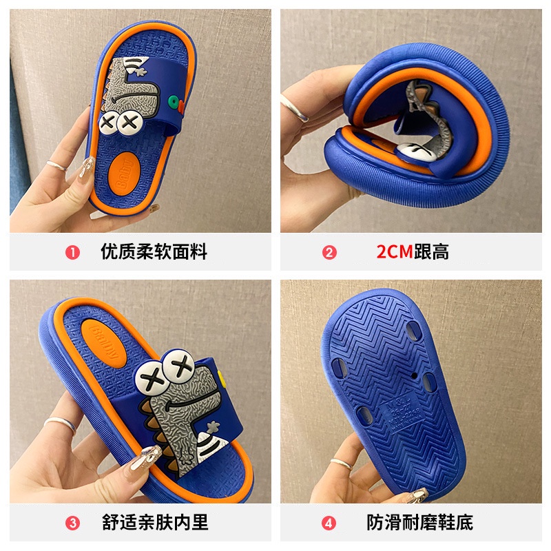 Dép Sandal Đế Mềm Siêu Nhẹ Họa Tiết Khủng Long Hoạt Hình Cho Bé
