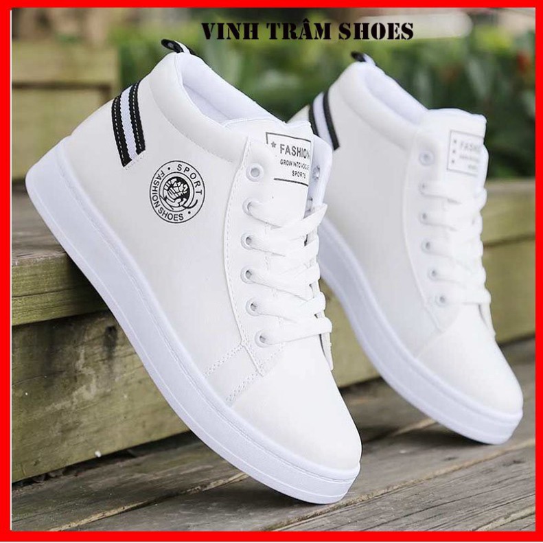 Giày thể thao sneaker cao cổ nam hai màu trắng,đen,hàng sẵn kho từ 38- 43 [ Hoàn xu ]