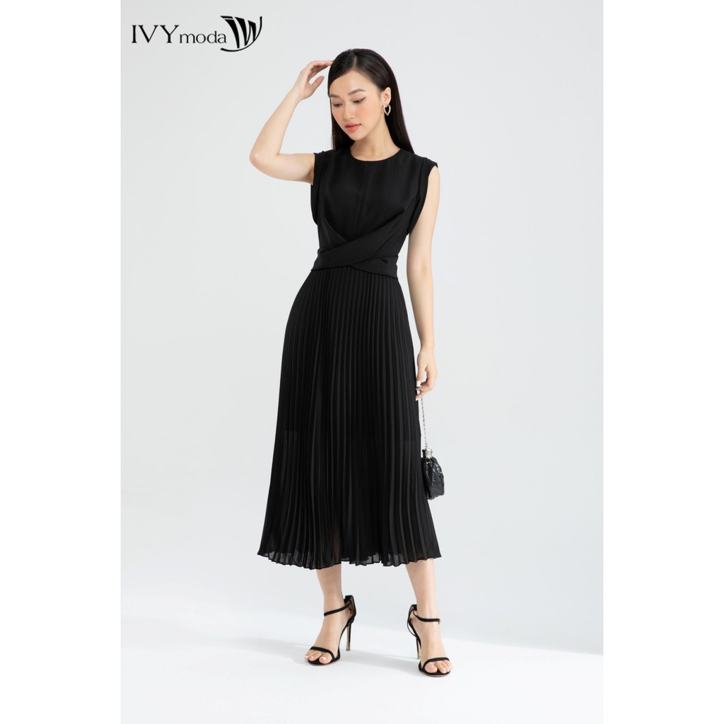 [Mã FAMALLT5 giảm 15% đơn 150k] Đầm xòe eo bắt chéo thiết kế IVY moda MS 48M6432