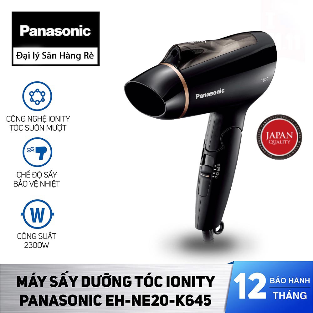 Máy sấy tóc gấp gọn Ionity Panasonic EH-NE20-K645 1800W sản xuất Thái Lan - Hàng bảo hành 12 tháng chính hãng