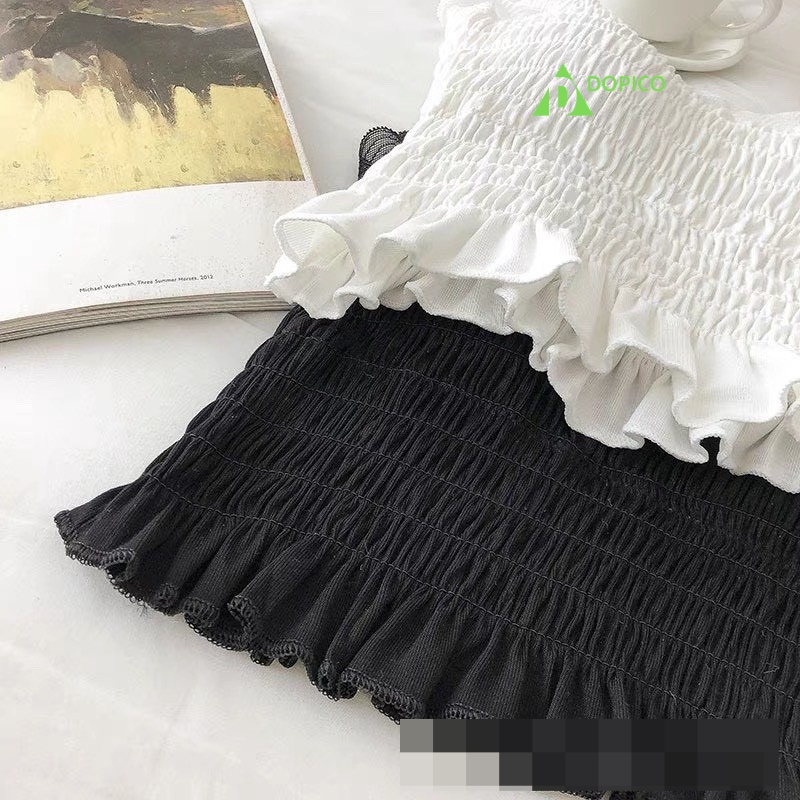 Áo bra ren dài nữ 2 dây đẹp, áo croptop nữ ôm body quyến rủ DOPICO B884