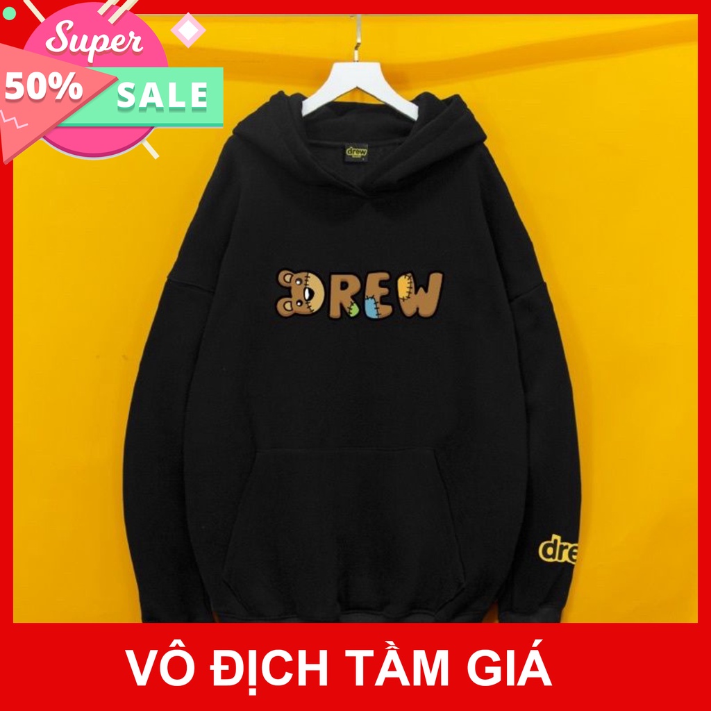 Áo Nỉ HOODIE Drew house Chữ gấu, áo nỉ bông hoodie unisex nam nữ (Tặng Kèm bộ tag+giấy thơm)