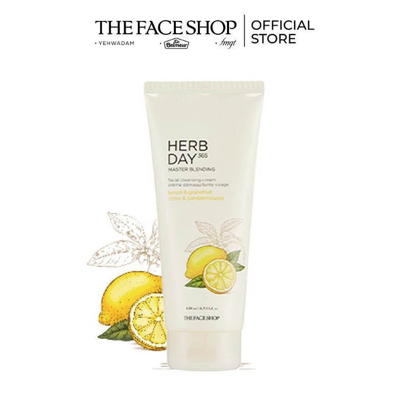 Kem Tẩy Trang The Face Shop Herb Day 365 Master Blending Cleansing Cream TFS Làm Sạch Sâu - 170g (Lemon & Grapefruit)